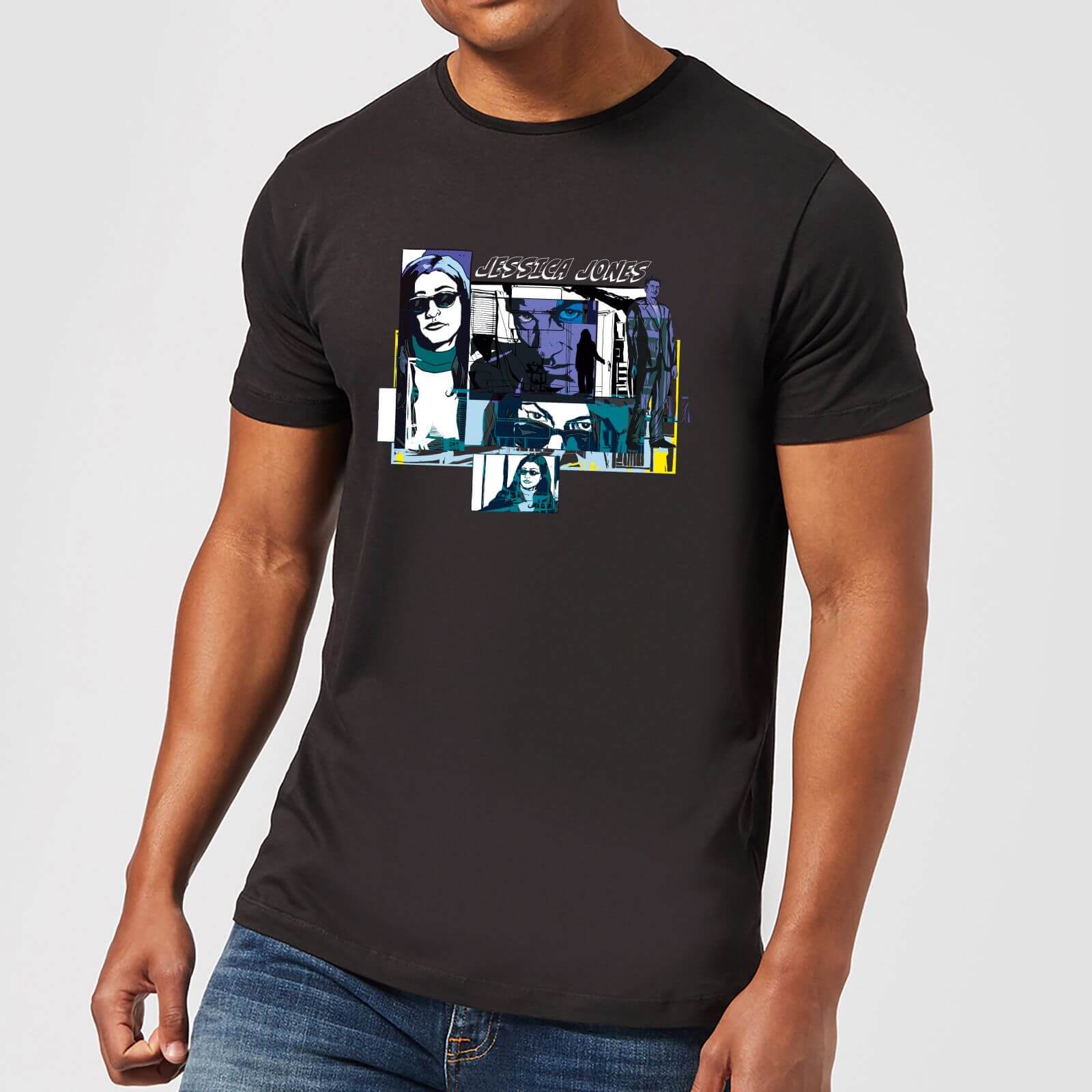 Bild von Marvel Knights Jessica Jones Comic Panels Männer T-Shirt – Schwarz - M