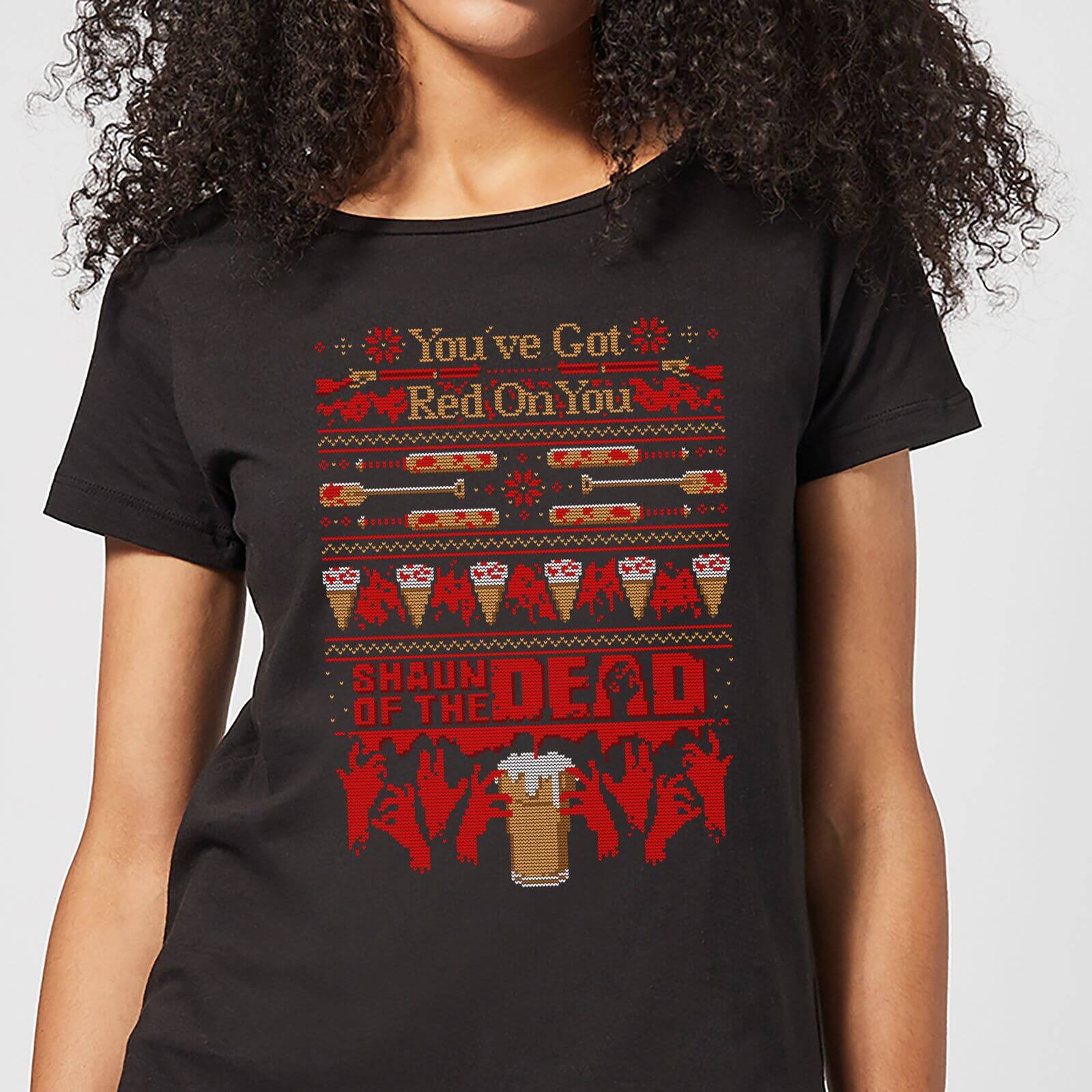 Bild von Shaun Of The Dead Youve Got Red On You Christmas Damen T-Shirt - Schwarz - M