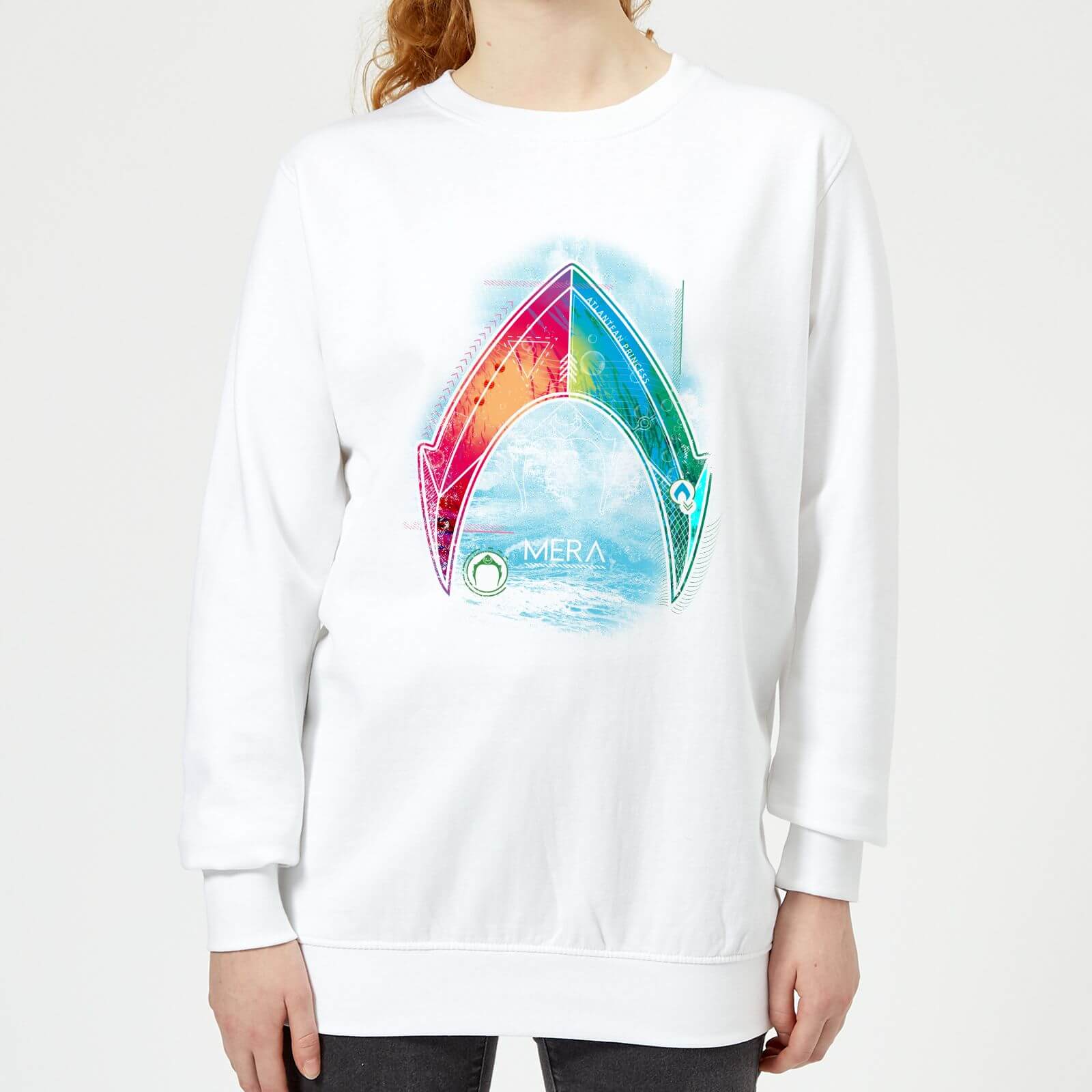 Bild von Aquaman Mera Beach Symbol Damen Sweatshirt - Weiß - XS