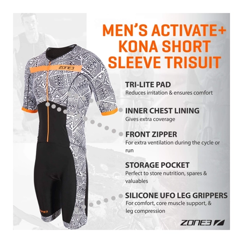 Bild von Zone3 Activate+ Kona Speed Kurzarm-Trisuit – Ideal für Sportliche Leistungen