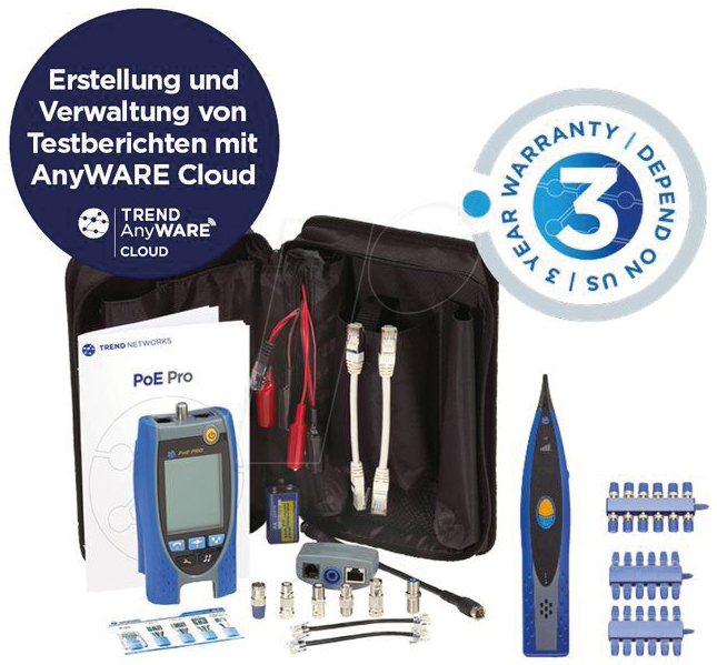 Bild von ID POE PRO KIT - Kabeltester PoE Pro BT, für PoE-Netzwerke im Set