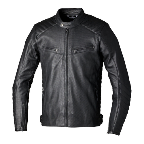 Bild von RST Roadster Air perforierte Motorrad Lederjacke – Schwarz, Größe L für Männer