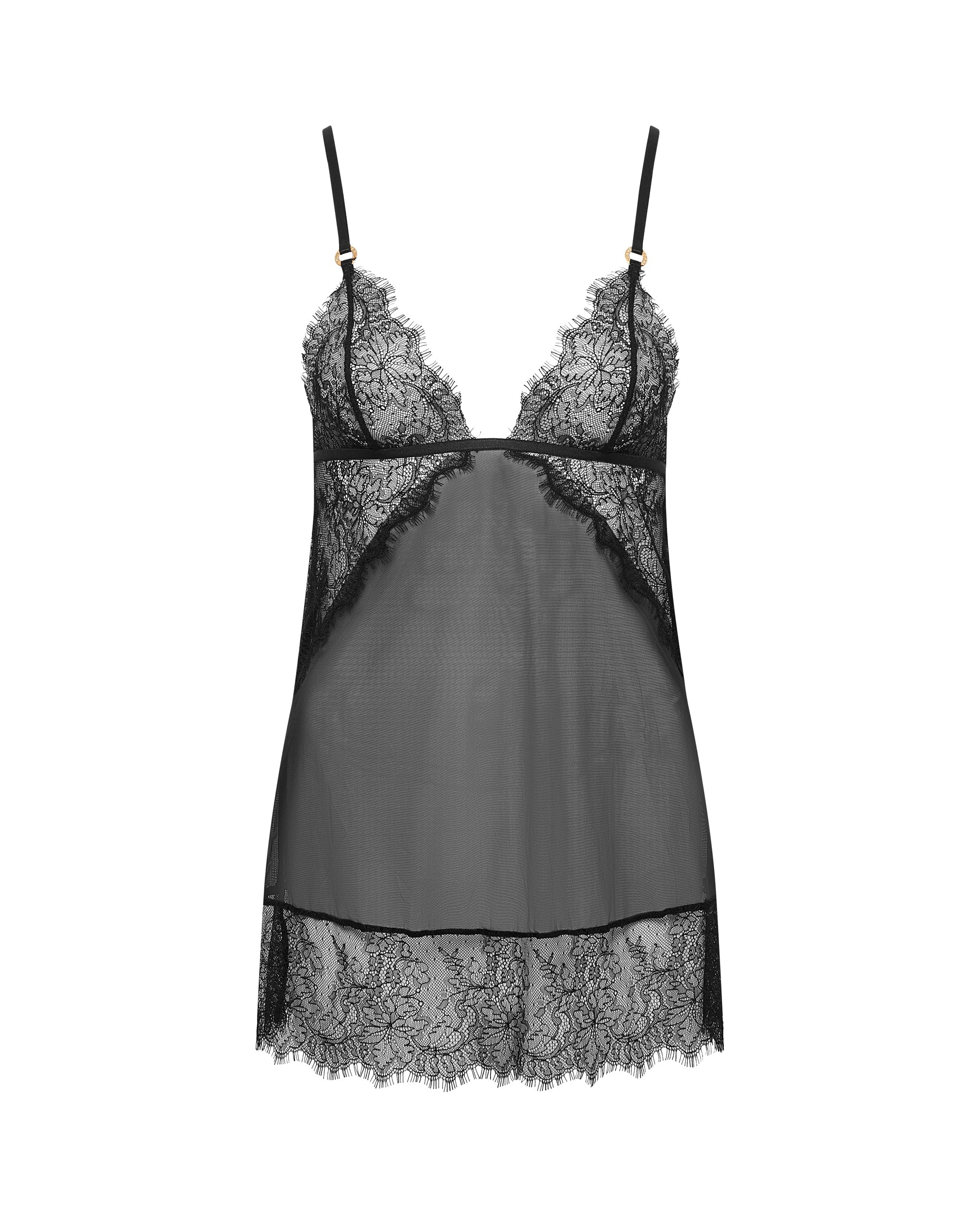 Bild von Bluebella Peony Set Aus Kurzem Negligé Und Tanga  Schwarz