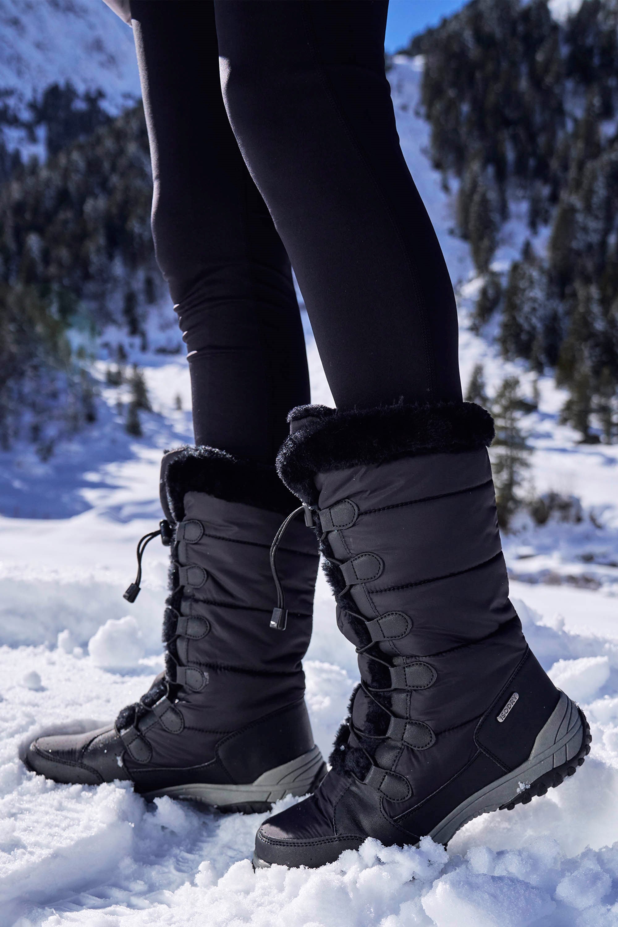 Bild von Snowflake Lange Damen-Schneestiefel - Schwarz