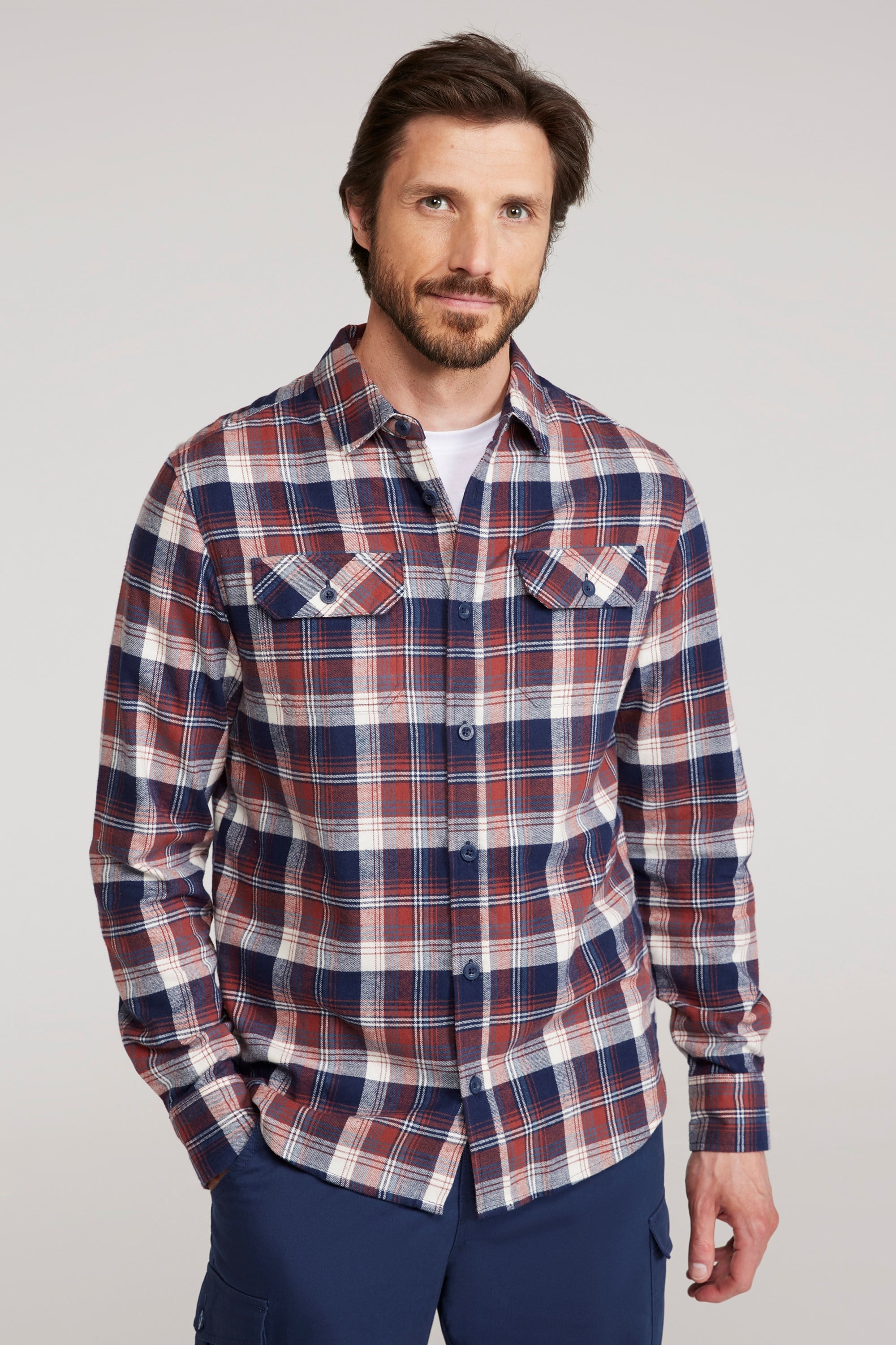 Bild von Trace Langärmliges Flanell-Shirt für Herren  - Rot