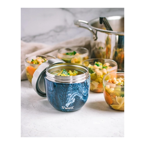 Bild von S'well Eats 2-in-1-Nahrungsschale mit Schraubdeckel, Azurit-Marmor