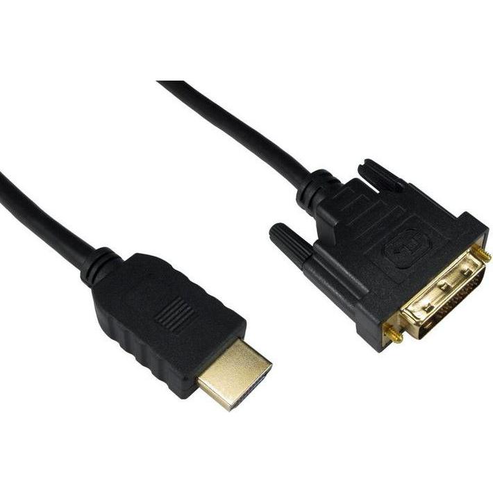 Bild von Rs Pro HDMI-Kabel A HDMI Stecker B DVI-D Dual Link Stecker 1920x1200 max., 7m, Schwarz (0.21 m, HDMI), Video Kabel