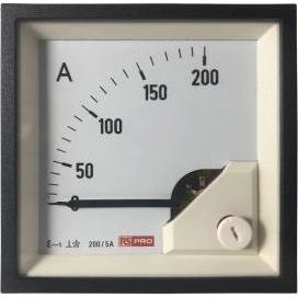 Bild von Rs Pro Amperemeter 200 (Scle) A, 200/5 (CT) A, 5 (Input) A AC Dreheisen, 68mm x 68mm T. 54 (<30 A) m, Automatisierung