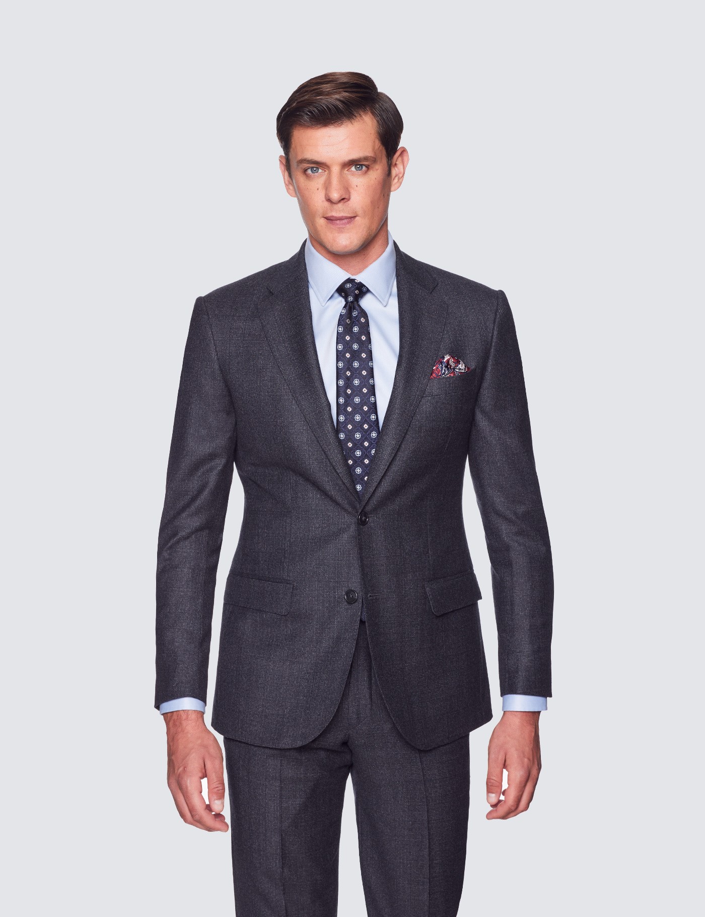 Bild von Hawes & Curtis Anzugsakko – 1913 Kollektion – Tailored Fit – 130s Wolle – dunkelgrau Prince of Wales Karo