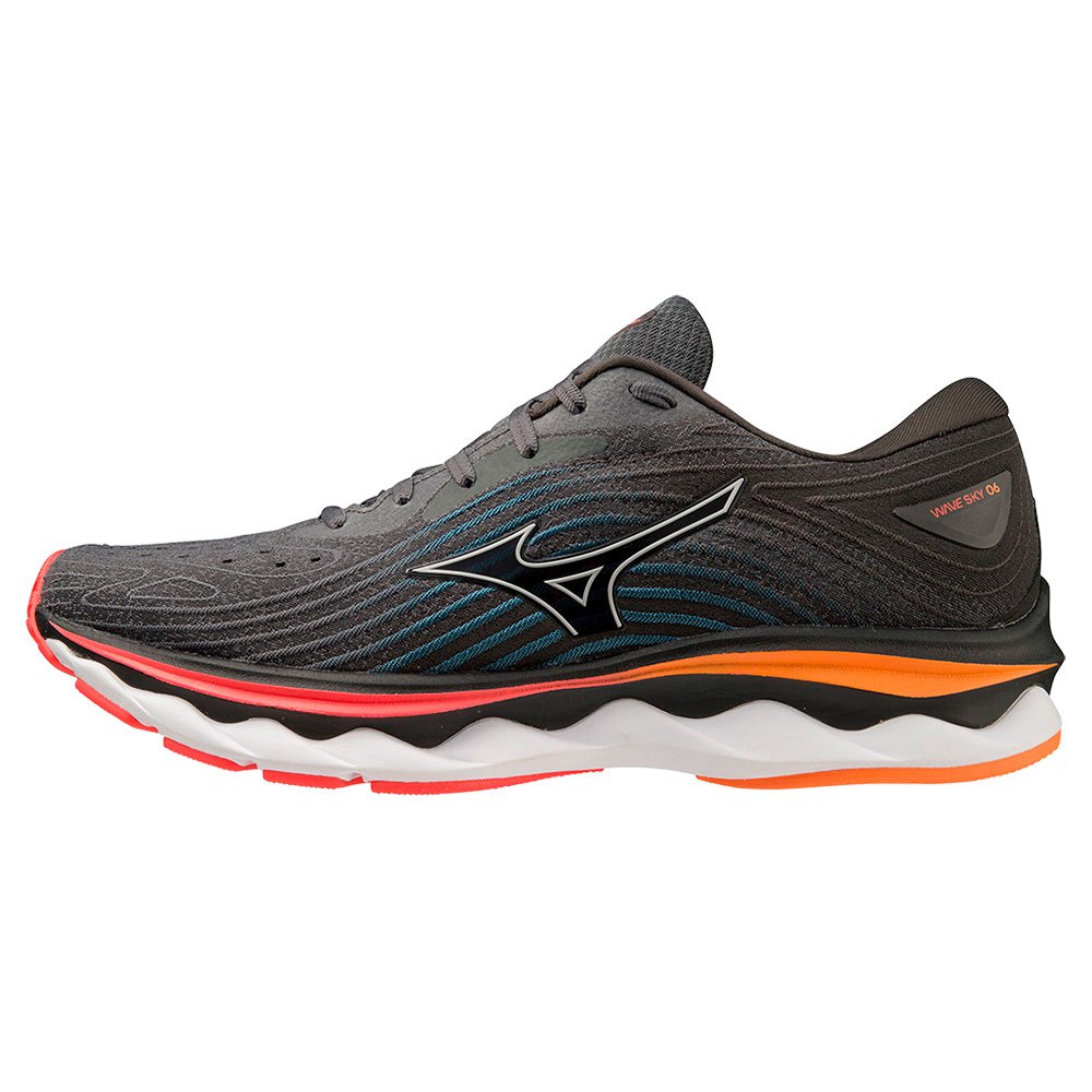 Bild von Mizuno Wave Wave Sky 6 Straßenlaufschuhe für Männer Schwarz Orange 46.5 EU
