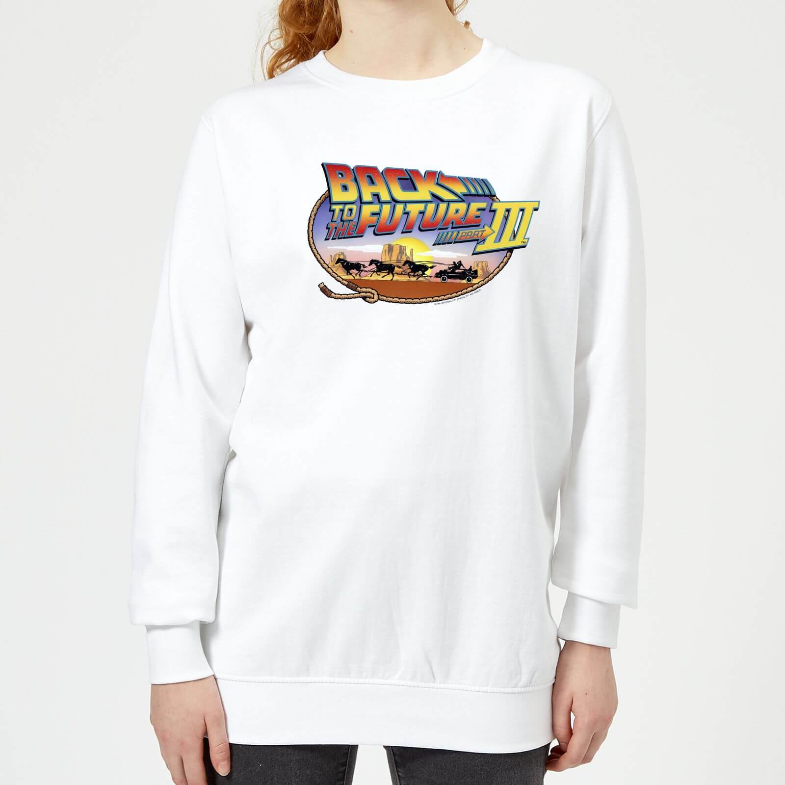 Bild von Zurück In Die Zukunft Lasso Damen Pullover - Weiß - S