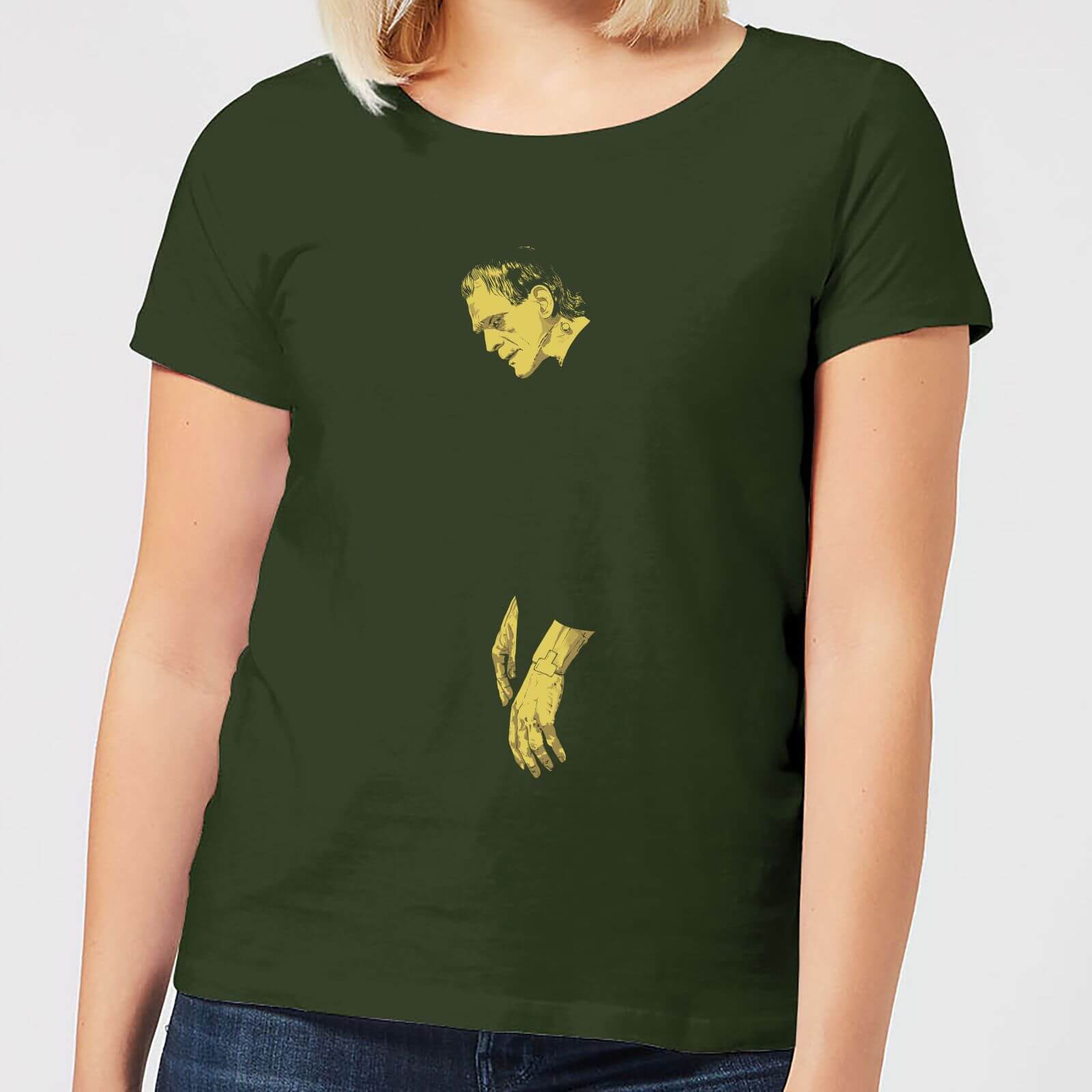 Bild von Universal Monsters Frankenstein Illustrated Damen T-Shirt - Dunkelgrün - S