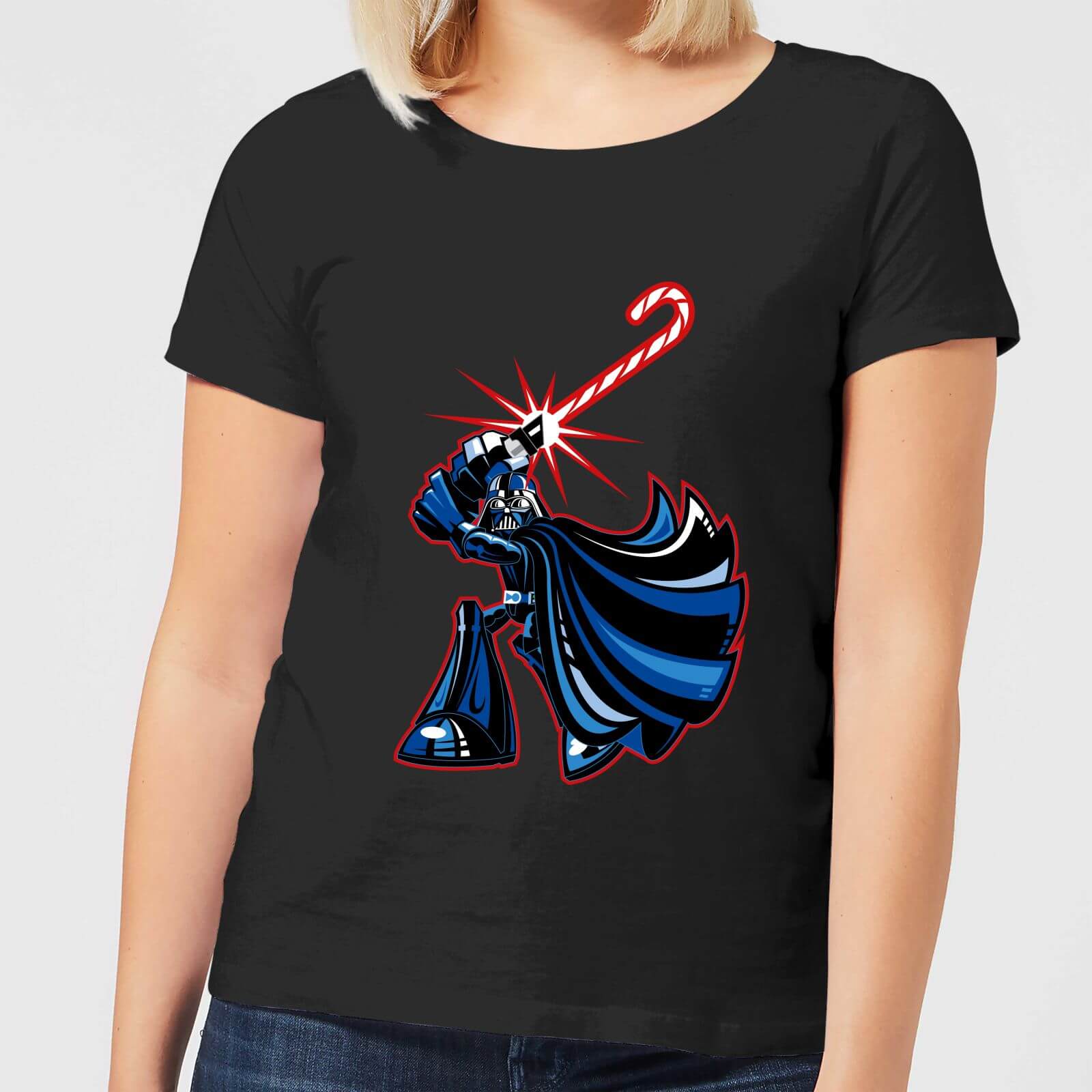 Bild von Star Wars Candy Cane Darth Vader Women's Christmas T-Shirt - Black - S
