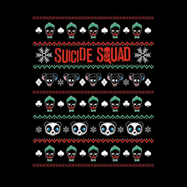 Bild von DC Comics Suicide Squad Knit Pattern Damen Weihnachtspullover – Schwarz - 3XL