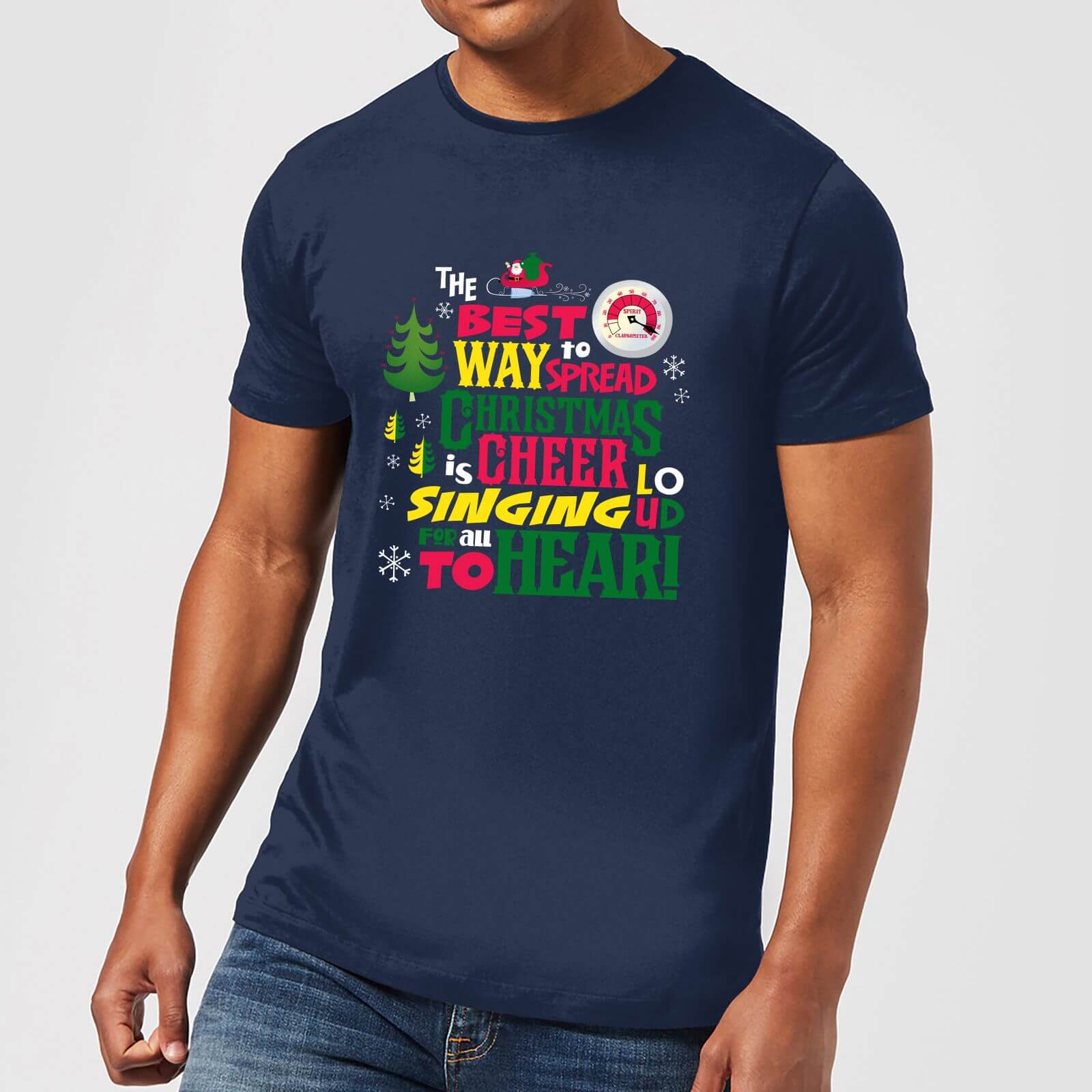 Bild von Elf Christmas Cheer Herren Christmas T-Shirt - Navy Blau - S