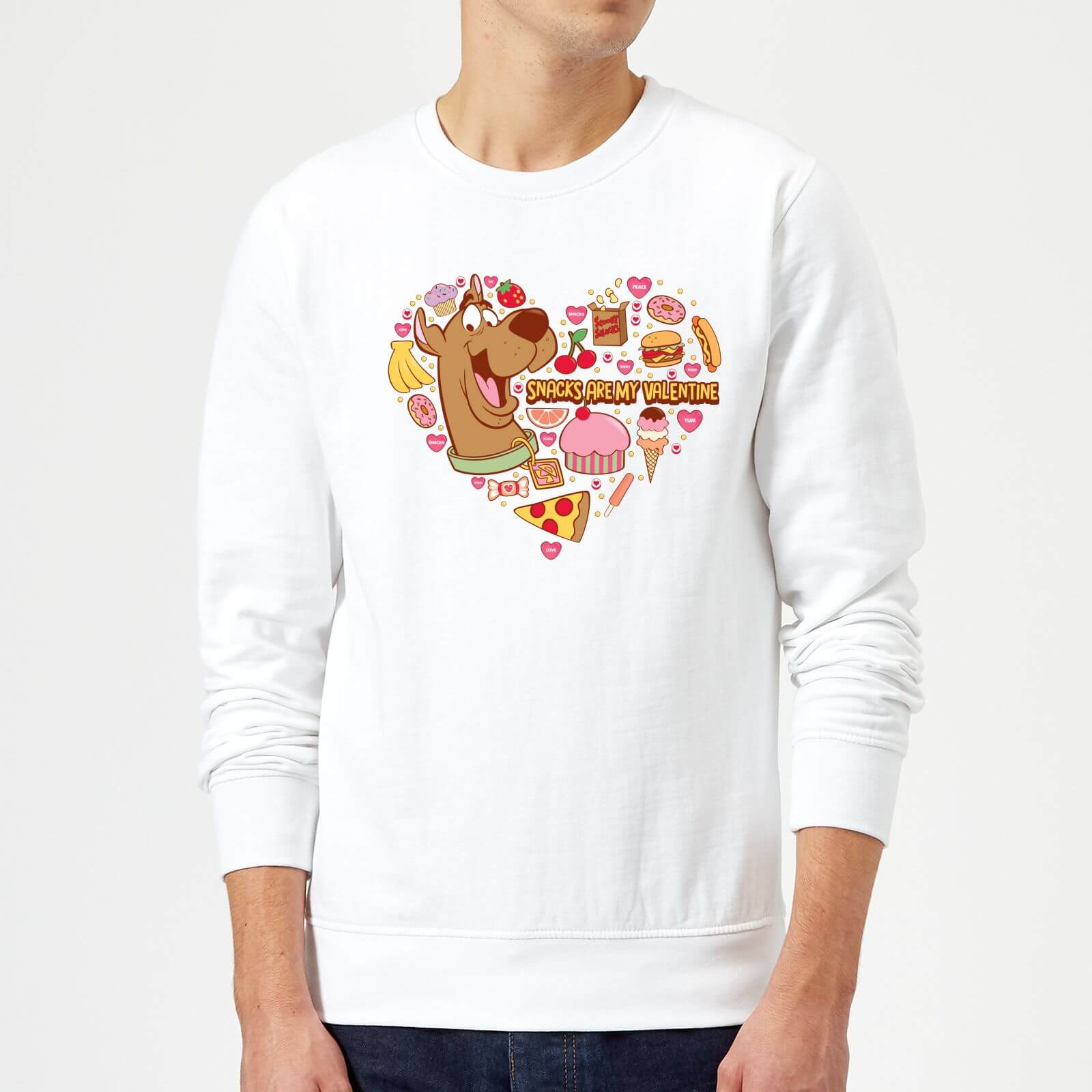 Bild von Scooby Doo Snacks Are My Valentine Sweatshirt - White - L