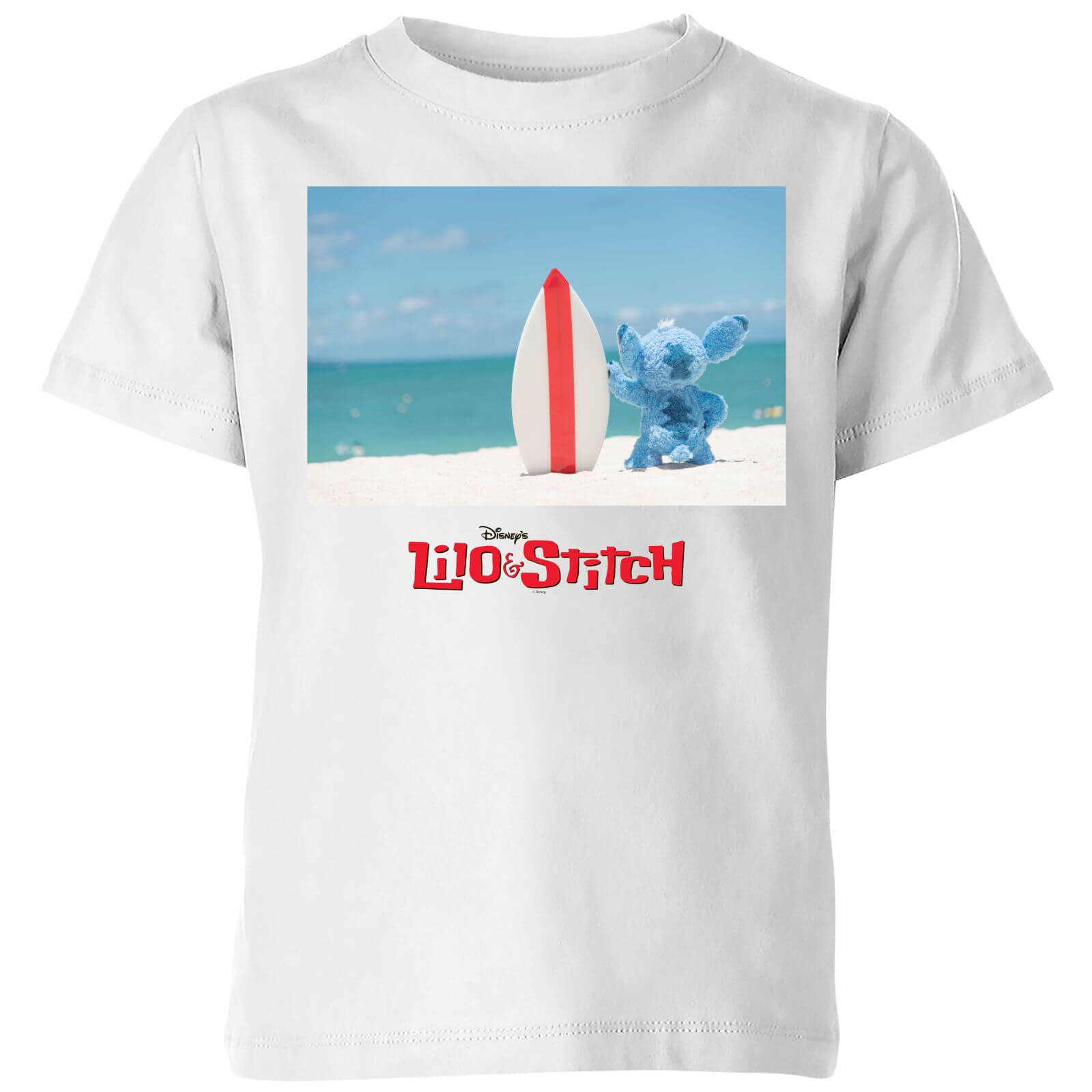 Bild von Disney Lilo And Stitch Surf Beach Kinder T-Shirt - Weiß - 3-4 Jahre