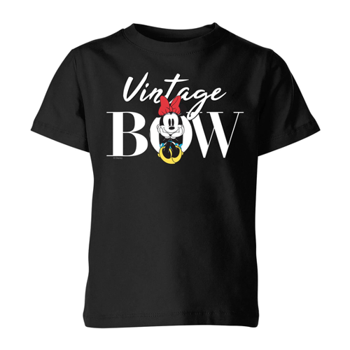 Bild von Disney Minnie Mouse Vintage Bow Kinder T-Shirt - Schwarz - 9-10 Jahre