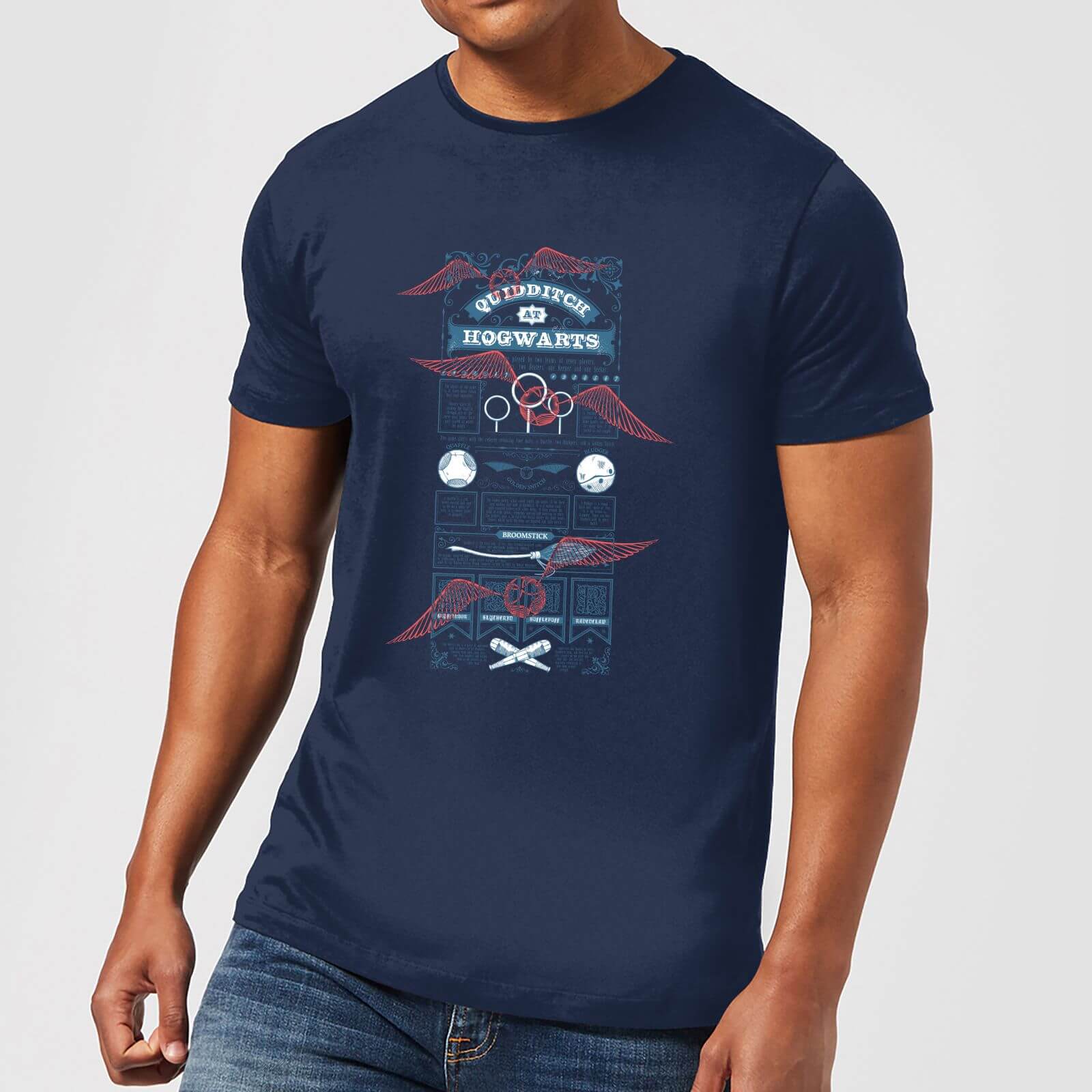Bild von Harry Potter Quidditch At Hogwarts Men's T-Shirt - Navy - XL