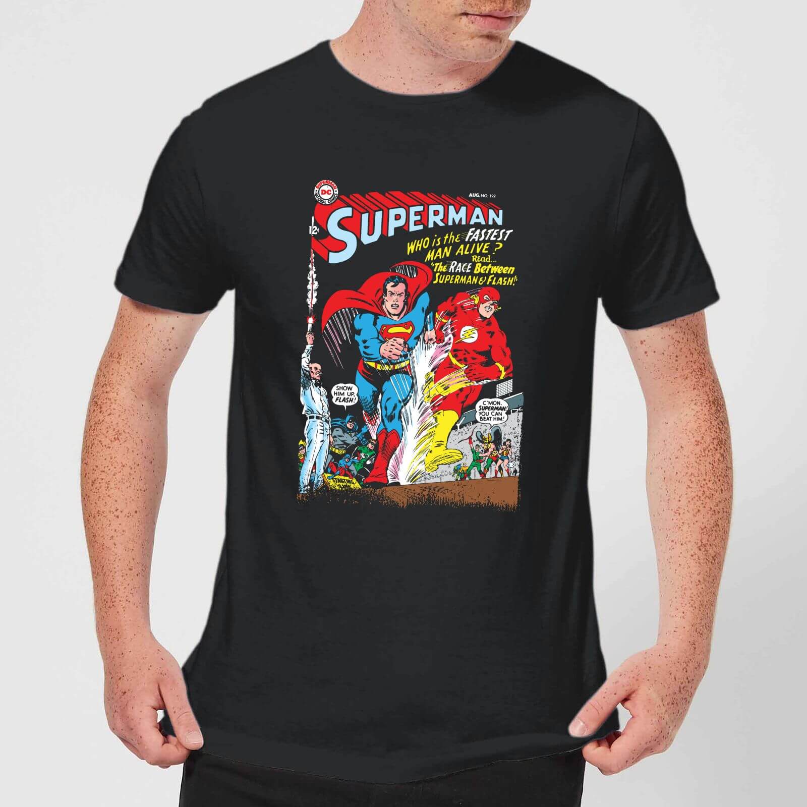 Bild von Justice League Who Is The Fastest Man Alive Cover Men's T-Shirt - Black - 5XL