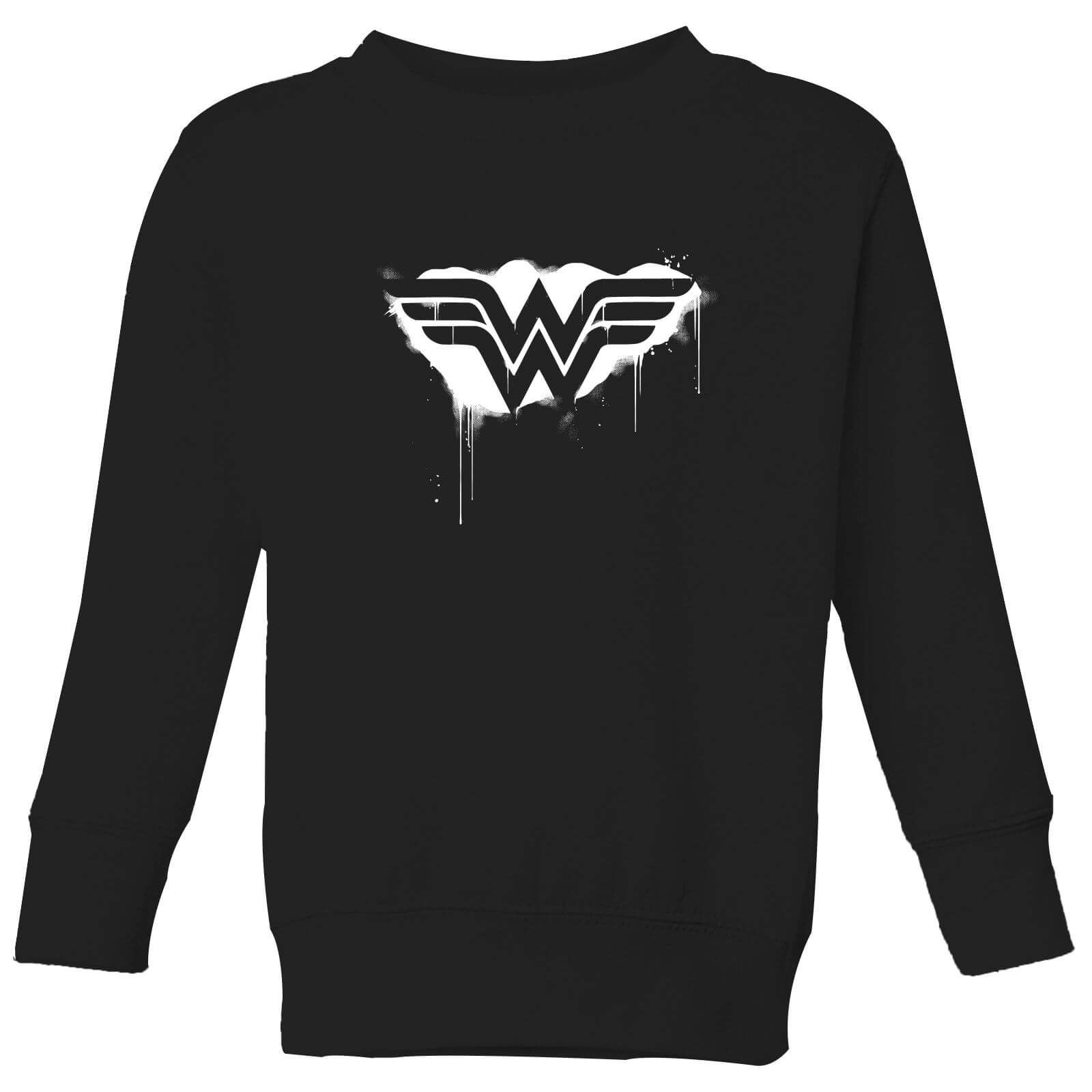 Bild von Justice League Graffiti Wonder Woman Kids' Sweatshirt - Black - 3-4 Jahre