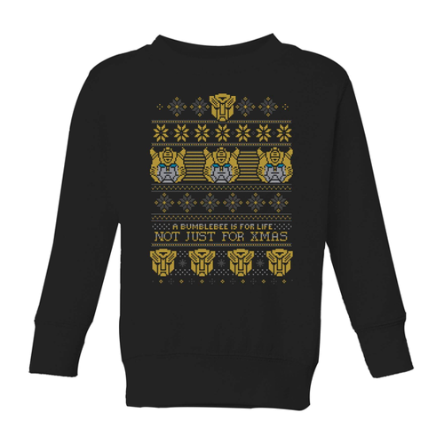Bild von Bumblebee Classic Ugly Knit Kinder Weihnachtspullover – Schwarz - 5-6 Jahre