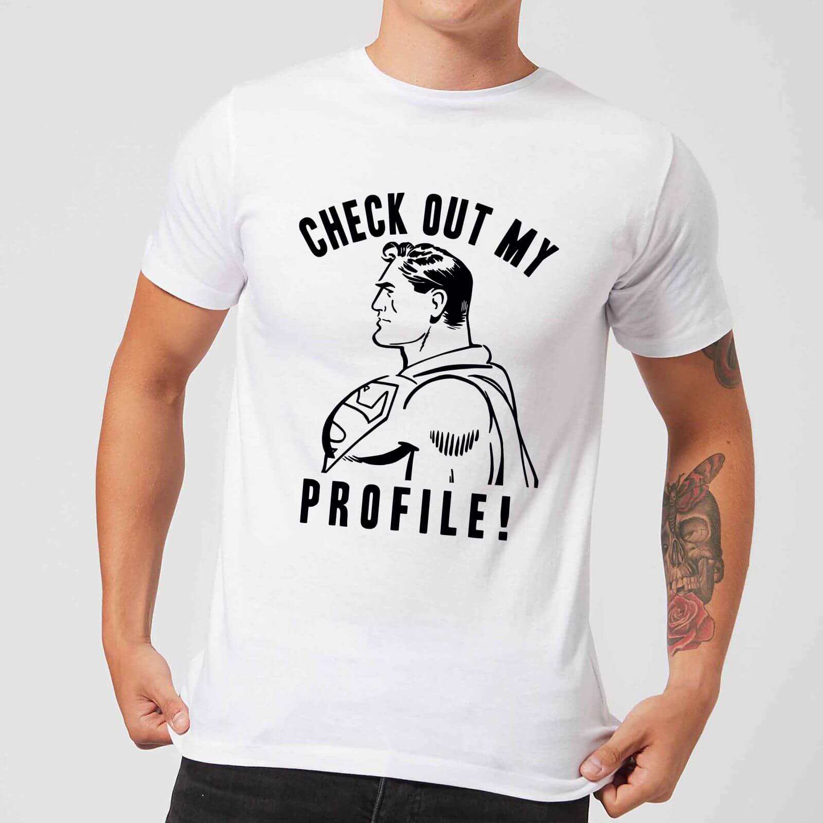 Bild von DC Comics Superman Check Out My Profile T-Shirt - Weiß - M