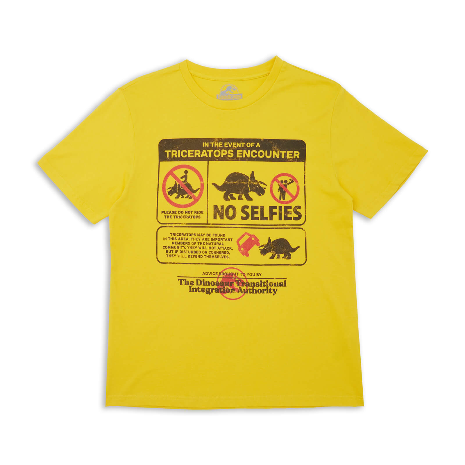 Bild von Jurassic World Triceratops Encounter Survival Guide Men's T-Shirt - Yellow - M