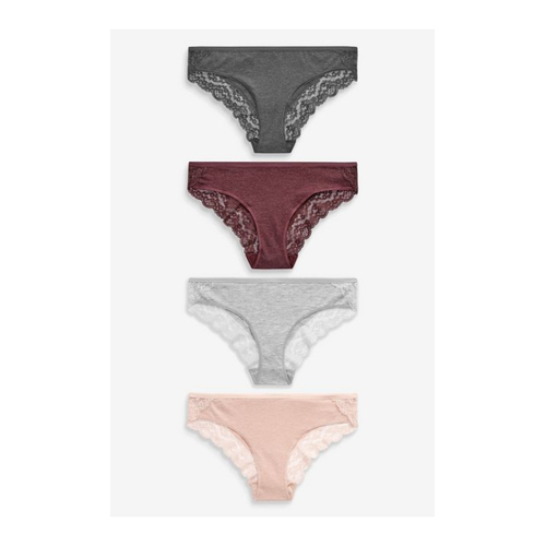 Bild von Next Bikinislip aus Baumwollgemisch mit Spitze – 4er-Pack
