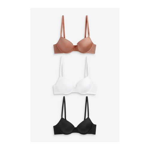 Bild von Next Set: Dekolleté-BH 3 x Glättende T-Shirt-BHs aus Mikrofaser mit Pads (3-tlg)