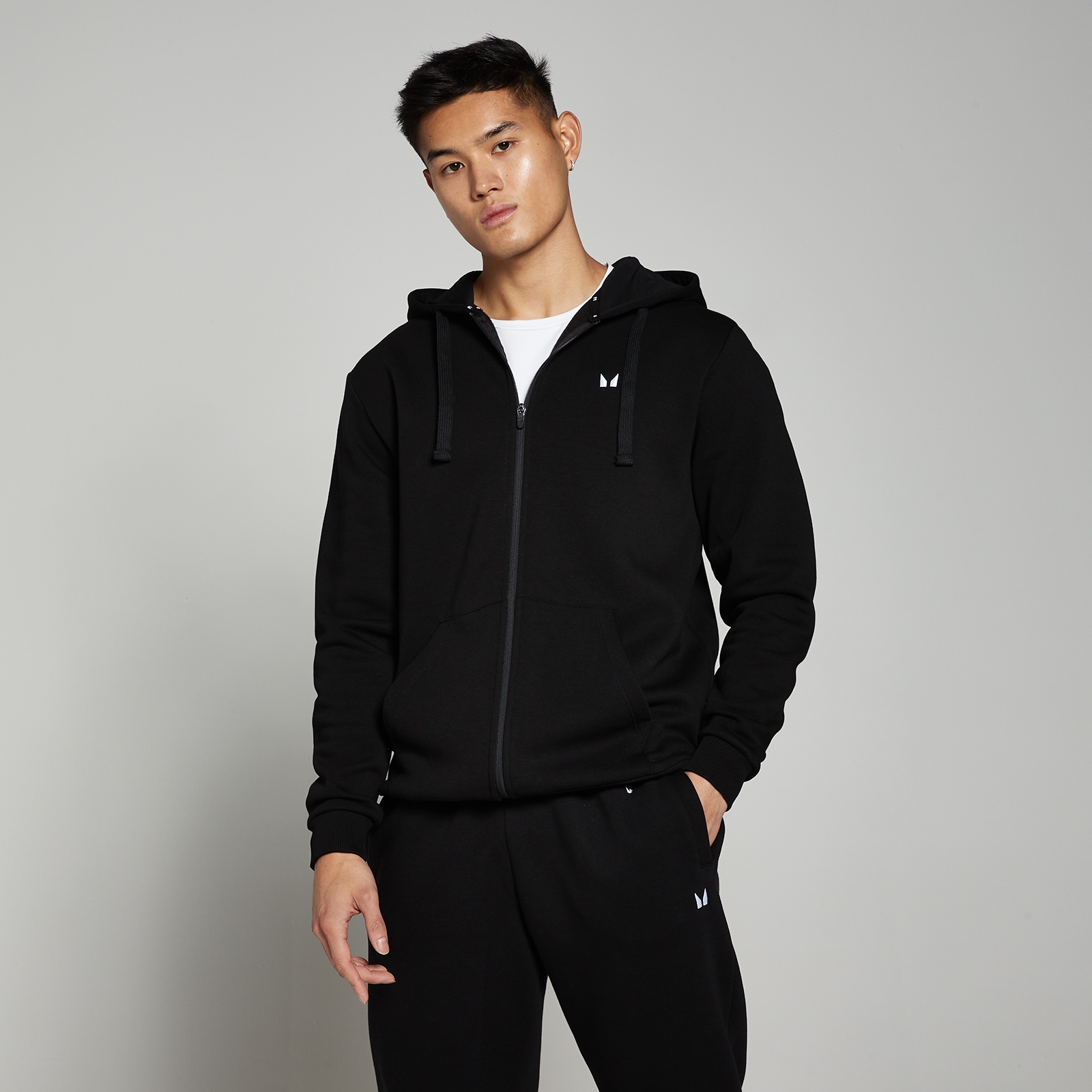 Bild von MP Herren Rest Day Kapuzenpulli mit durchgehendem Reißverschluss – Schwarz - XXL