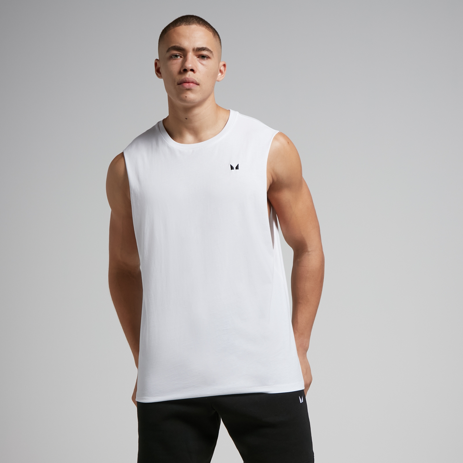 Bild von MP Herren Rest Day Tanktop mit tiefem Armausschnitt – Weiß - XL