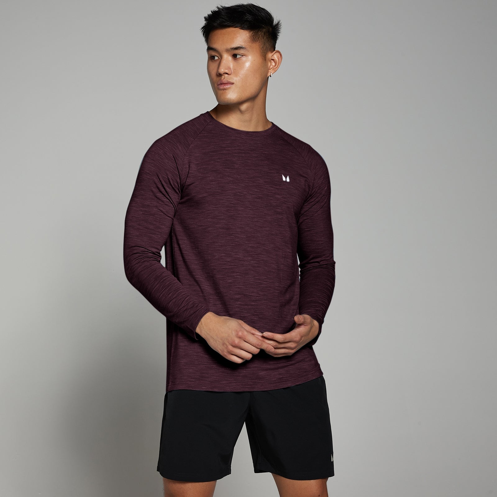 Bild von MP Herren Performance Langarmshirt – Merlot meliert - M