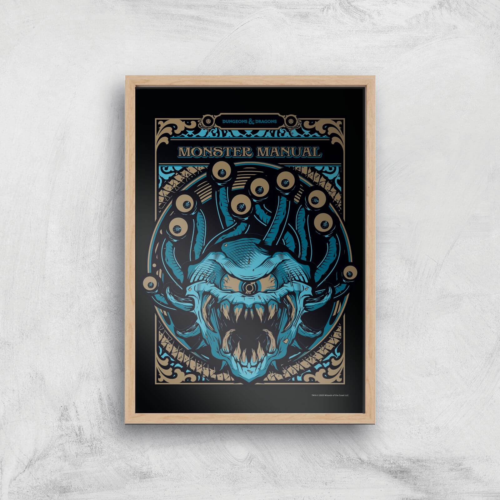Bild von Dungeons & Dragons Monster Manual Giclee Art Print - A2 - Wooden Frame