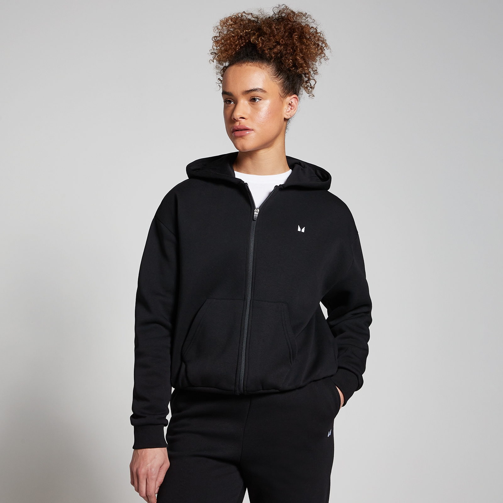 Bild von MP Damen Basics Kapuzenpulli mit durchgehendem Reißverschluss — Schwarz - XL