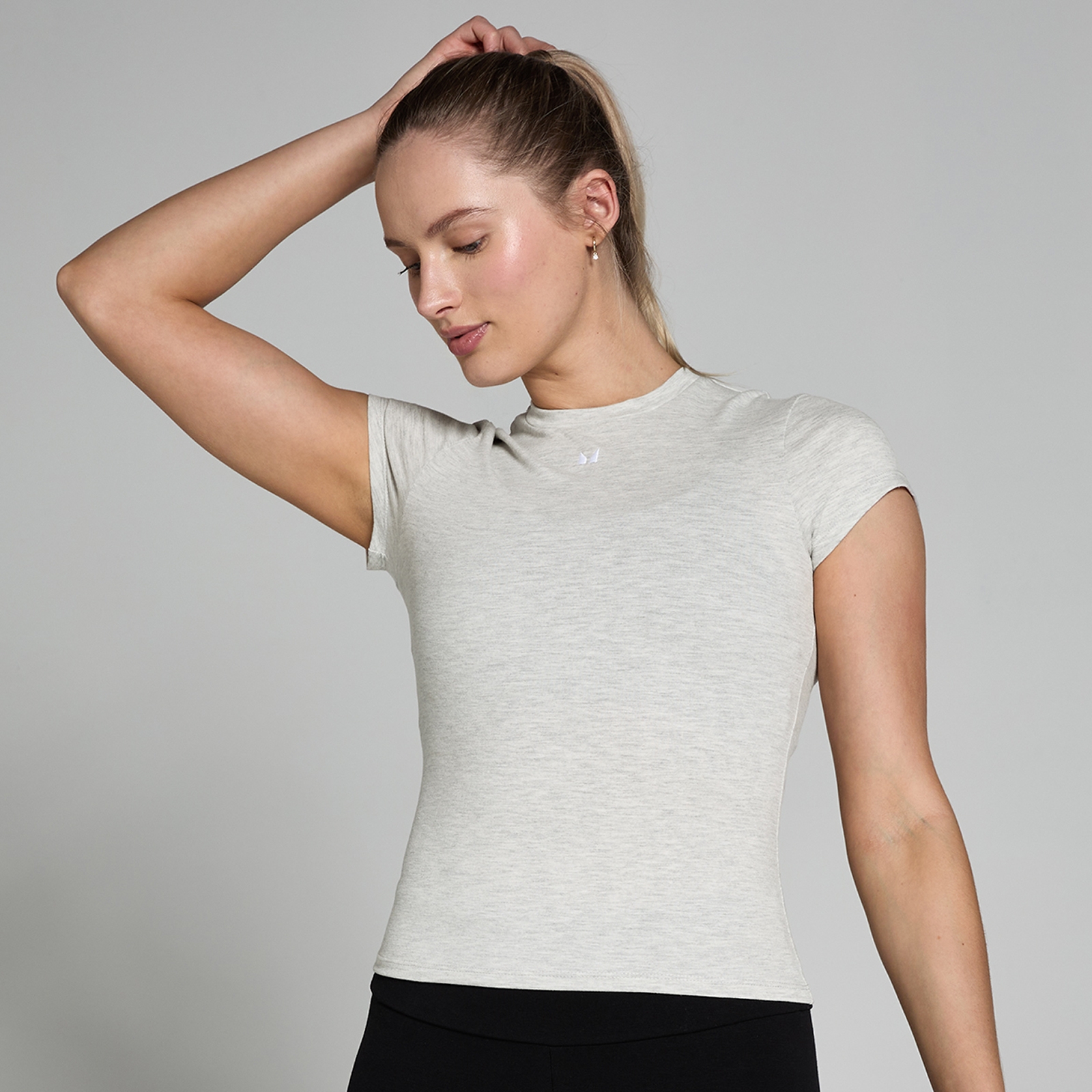 Bild von MP Damen Basics Körperbetontes Kurzarm-T-Shirt – Hellgrau - XL