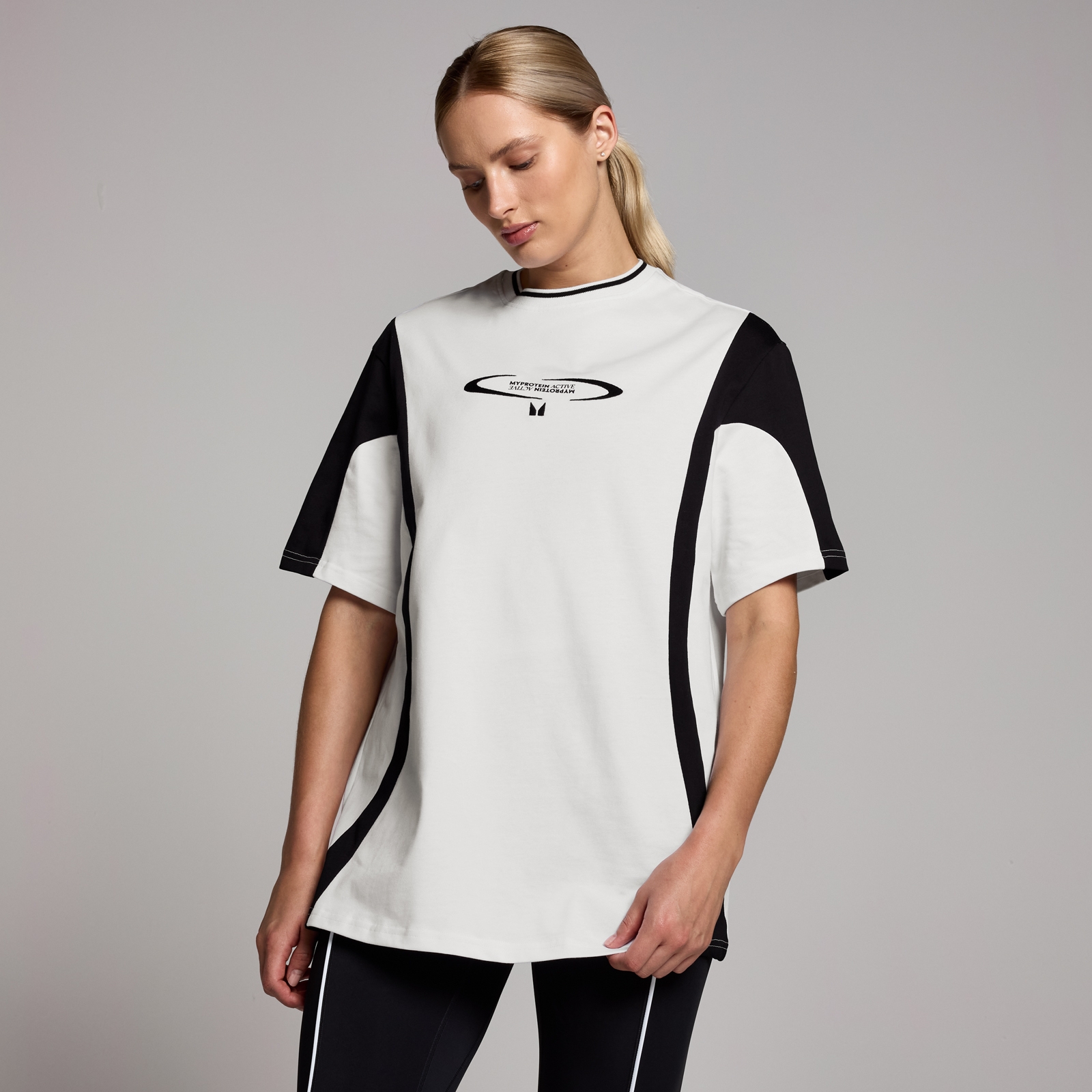 Bild von MP Damen Tempo Contrast Retro Oversized-T-Shirt – Weiß - XXS-XS