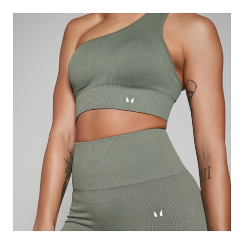 Bild von MP Damen Tempo Rib Nahtloser Asymmetrischer BH – Moosgrün - XXL