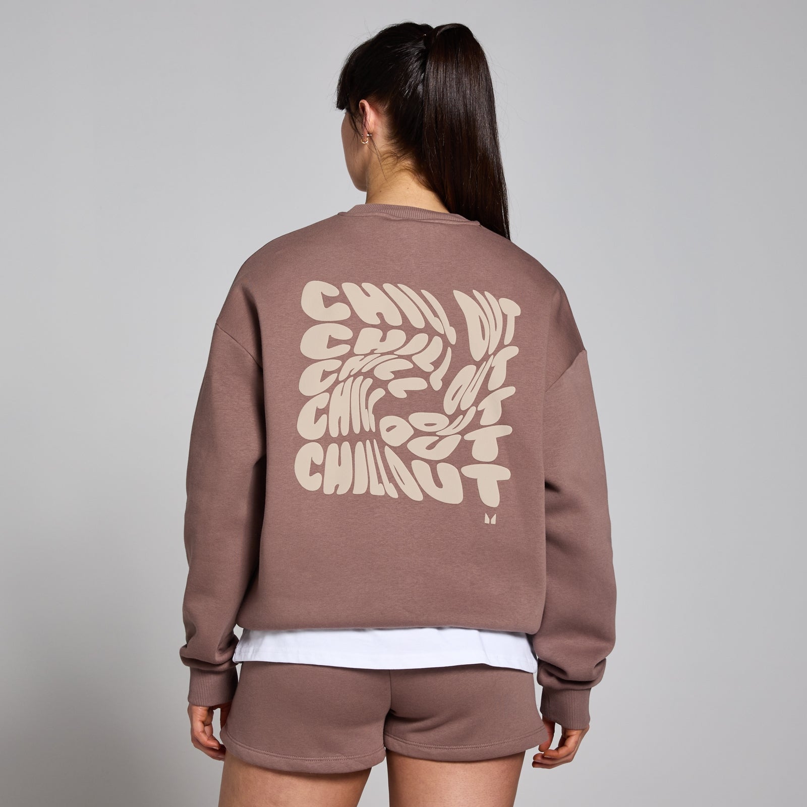 Bild von MP Damen Tempo Oversized Chill-Out-Sweatshirt mit Grafik – Haselnuss - XXL