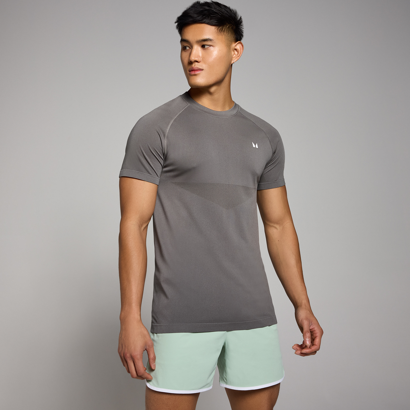 Bild von MP Herren Tempo nahtloses T-Shirt – Felsgrau - S