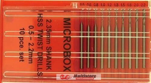Bild von Krick MODELCRAFT Microbox 10 Bohrer 0,5-2,2 mm m. 2,35 mm Schaft / 492047