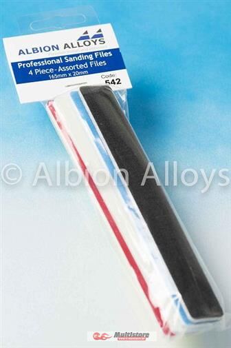 Bild von ALBION ALLOYS Krick Profi-Sandpapierfeilen 20x165 mm 4-fach sortiert / AA542
