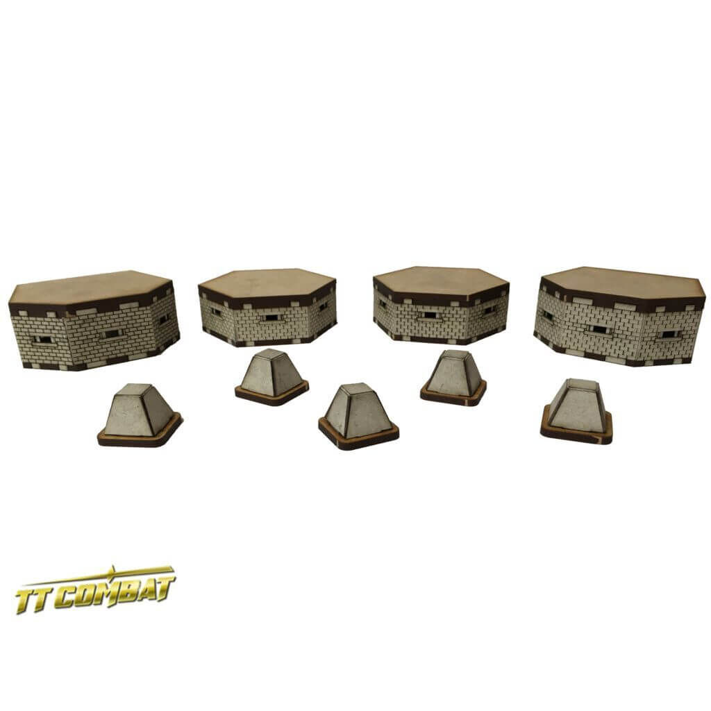 Bild von TTCombat Bunkers and Tank Traps 15mm Gelände Terrain scenry FoW Panzersperre