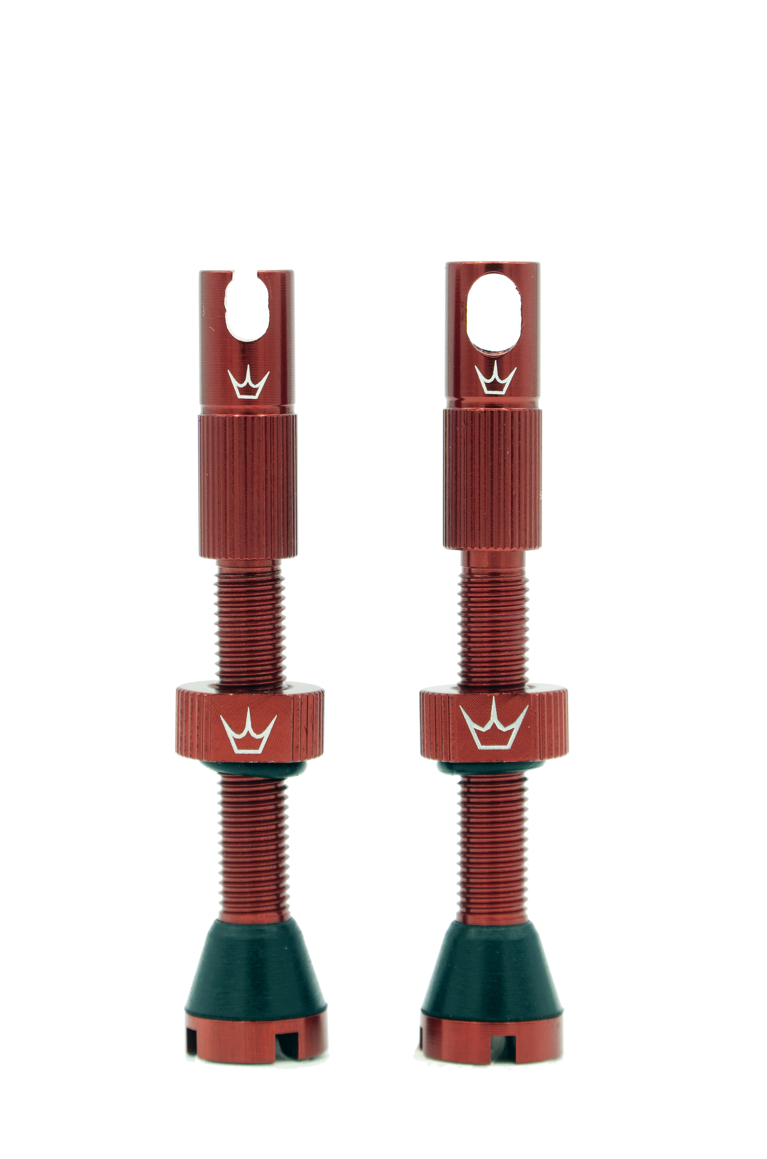 Bild von Peaty's X Chris King MK2 Tubeless Ventil Presta - Integrierter Speichenschlüssel & Ventilkernentfernungskappen, Mountainbike, Rennrad Fahrrad Reifen, Kompatibel einfügen, 7075 Aluminium - 42mm Rot