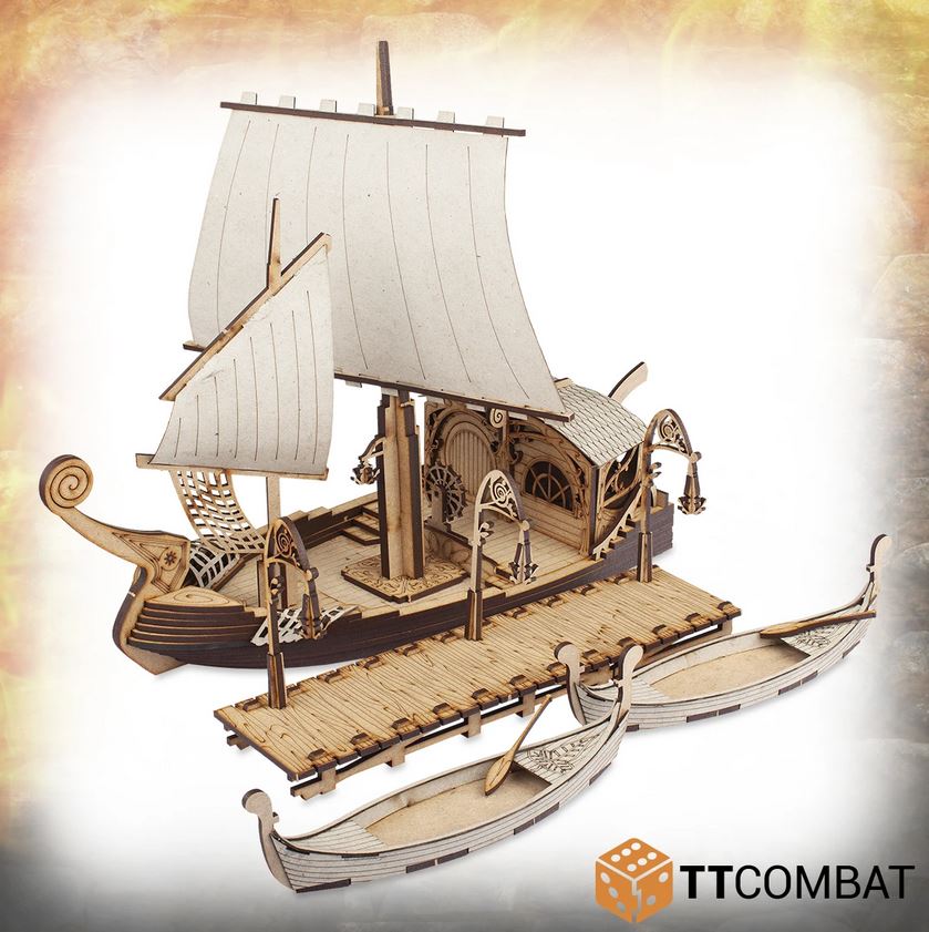 Bild von TTCombat Elven Docks 28mm Gelände Terrain Elfen Dock Kanu