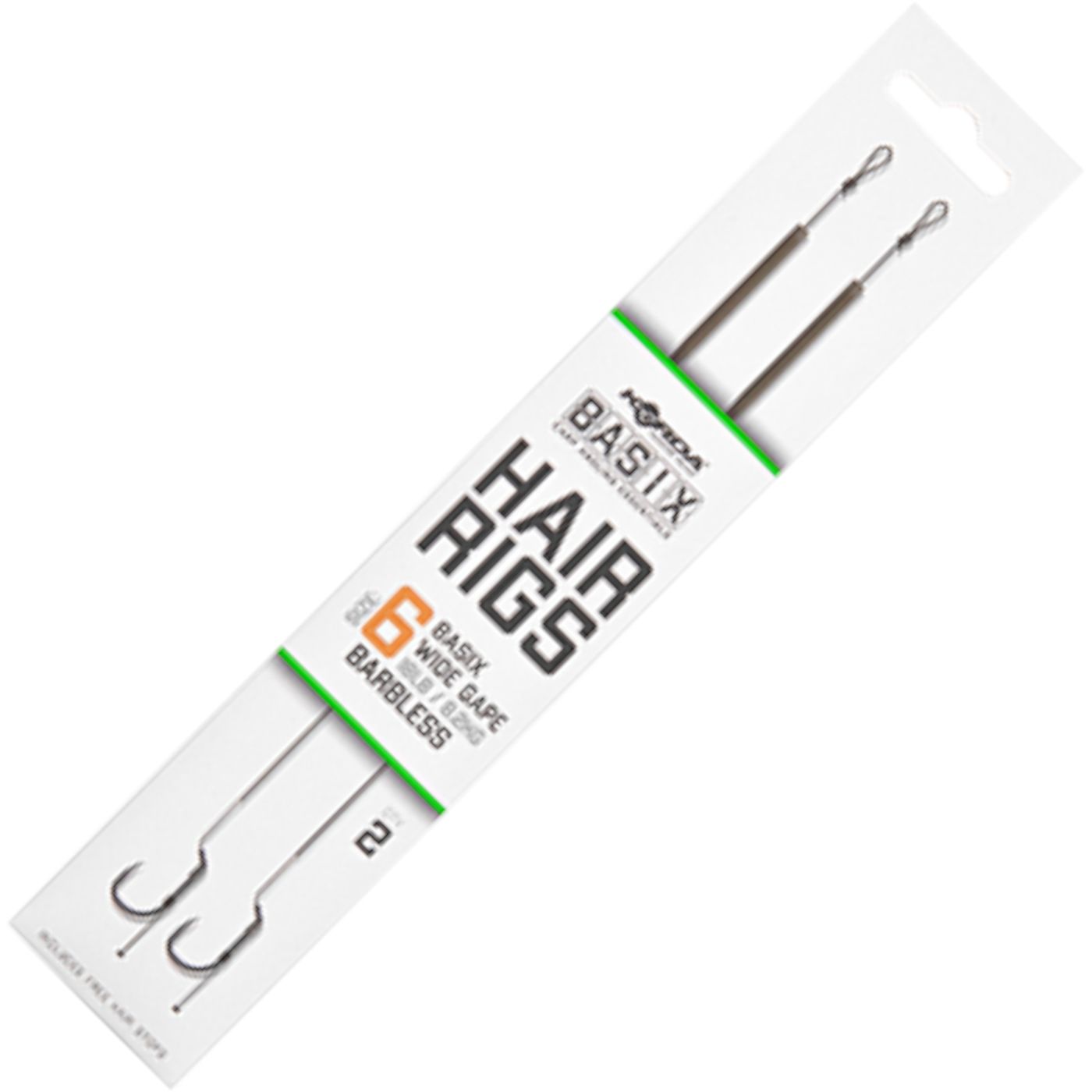 Bild von Korda Basix Hair Rigs Wide Gape Barbless - 2 Karpfenvorfächer