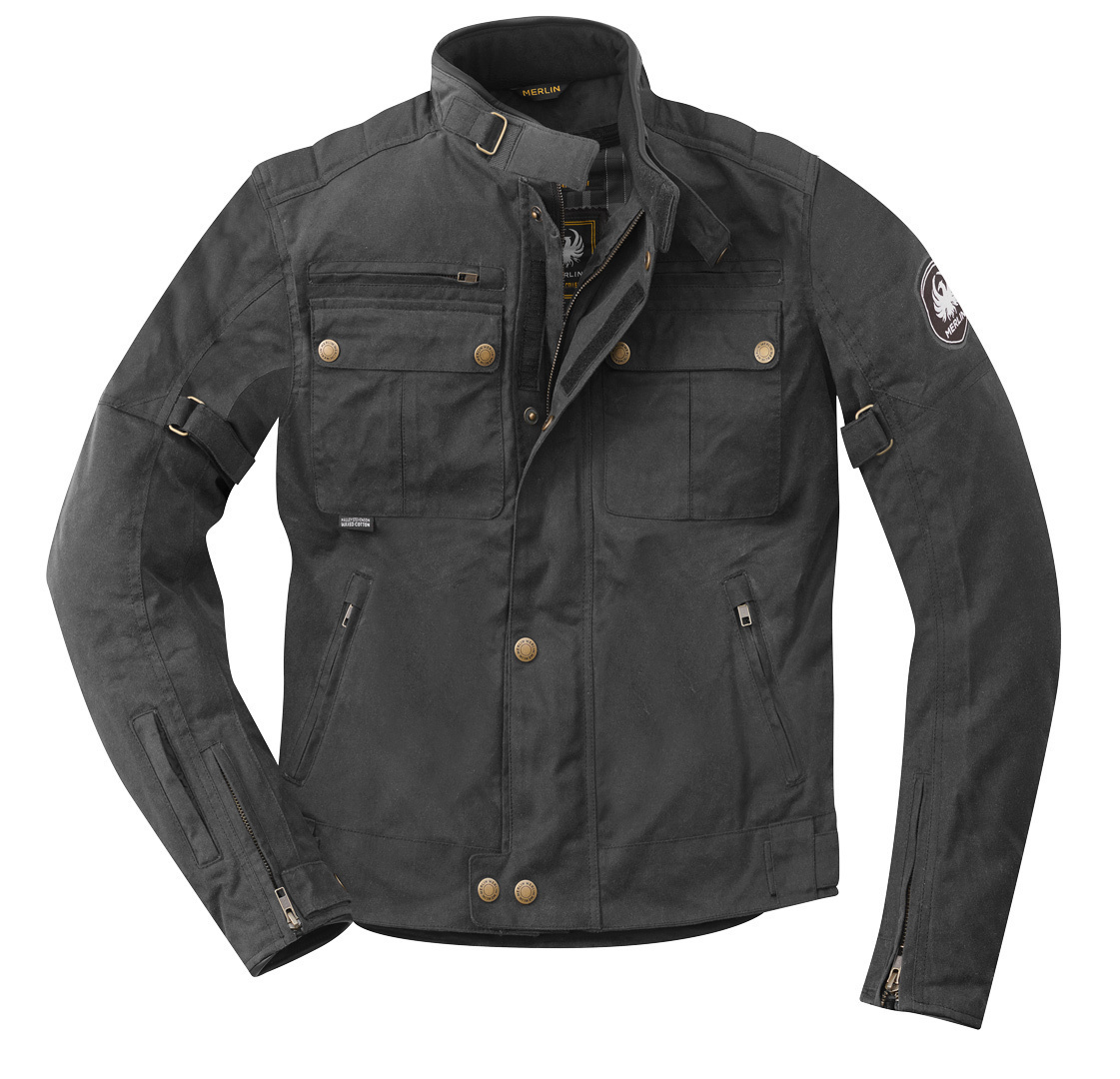 Bild von Merlin Barton II Motorrad Wachsjacke, schwarz, Größe L für Männer