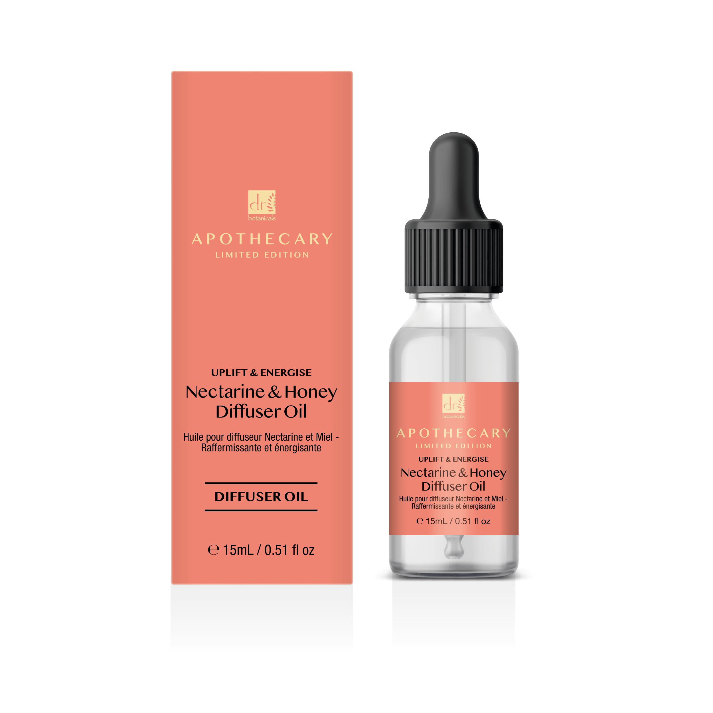 Bild von Dr Botanicals Uplift & Energise Nectarine & Honey Diffuser Oil