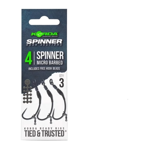 Bild von Korda Spinner Hook Sections Spinner Barbless - Set aus 6 Angelhaken