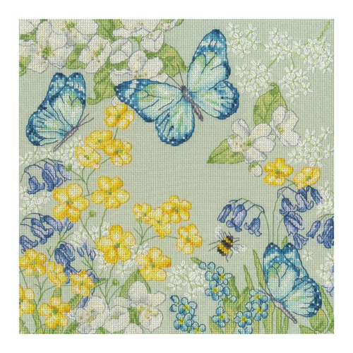 Bild von Bothy Threads Kreuzstich Stickpackung "Aquamarinwiese" – Das kreative Handarbeitsset